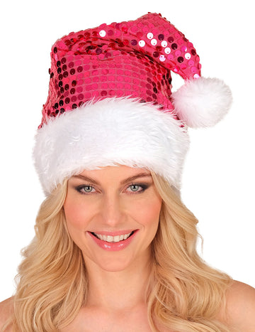 Розова коледна шапка с пайети за възрастни