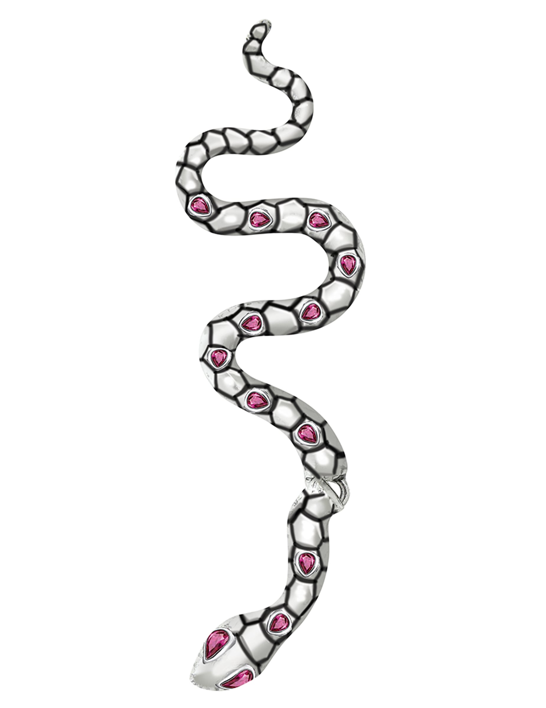 Vue de face de la boucle d'oreille serpent