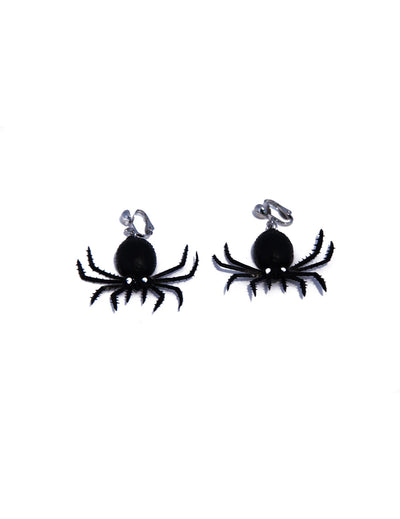 Boucles d'oreilles araignées pour adulte noires à clips