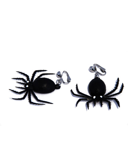 Détail du système d'attache à clips des boucles d'oreilles araignées