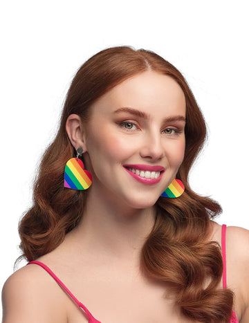 Обеци от дъгово сърце