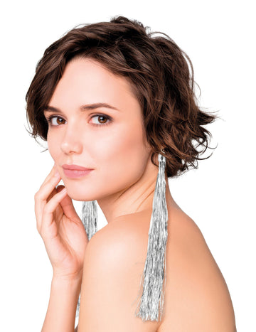 Boucles d'oreilles franges argentées