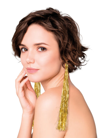 Златни обеци с ресни