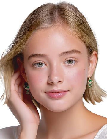 Метални обеци с коледни джуджета 