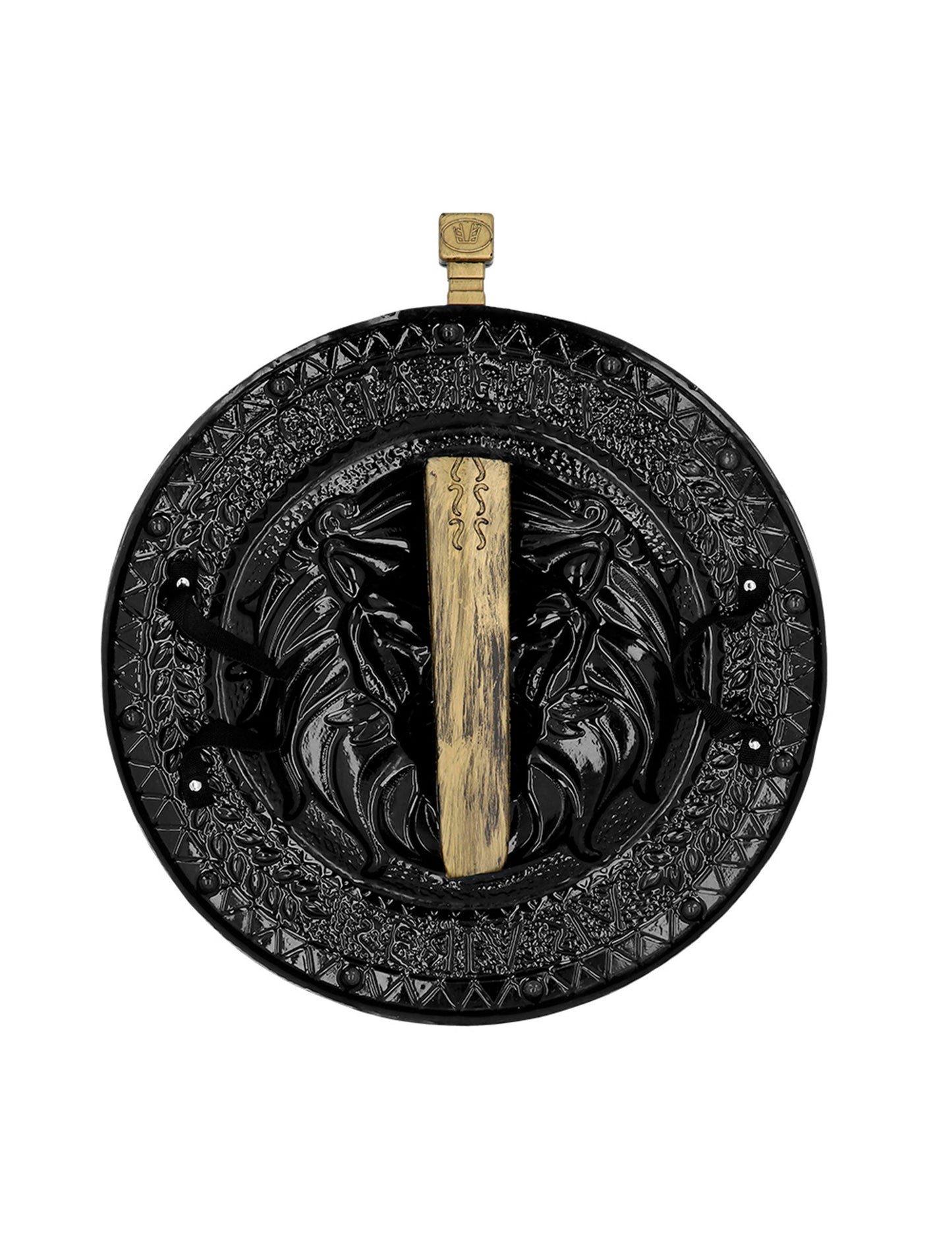 Vue de dos du bouclier et épée de combat gladiateur