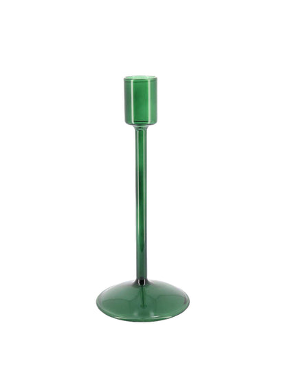 Bougeoir Élégance en verre vert anglais 8,5 x 20 cm