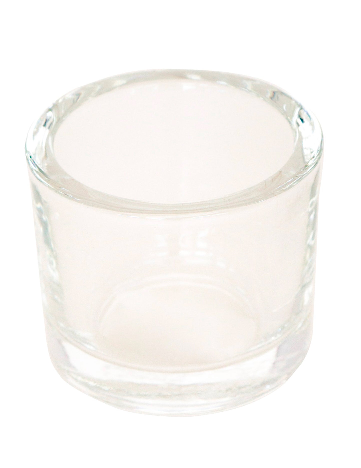 Кръгъл свещник от прозрачно стъкло за чаени свещички