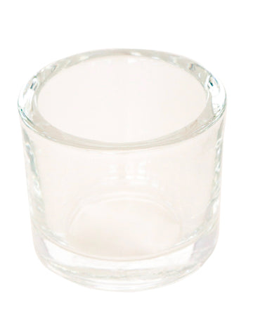 Кръгъл свещник от прозрачно стъкло за чаени свещички