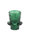 Bougeoir en verre vert foncé 6 x 7 cm