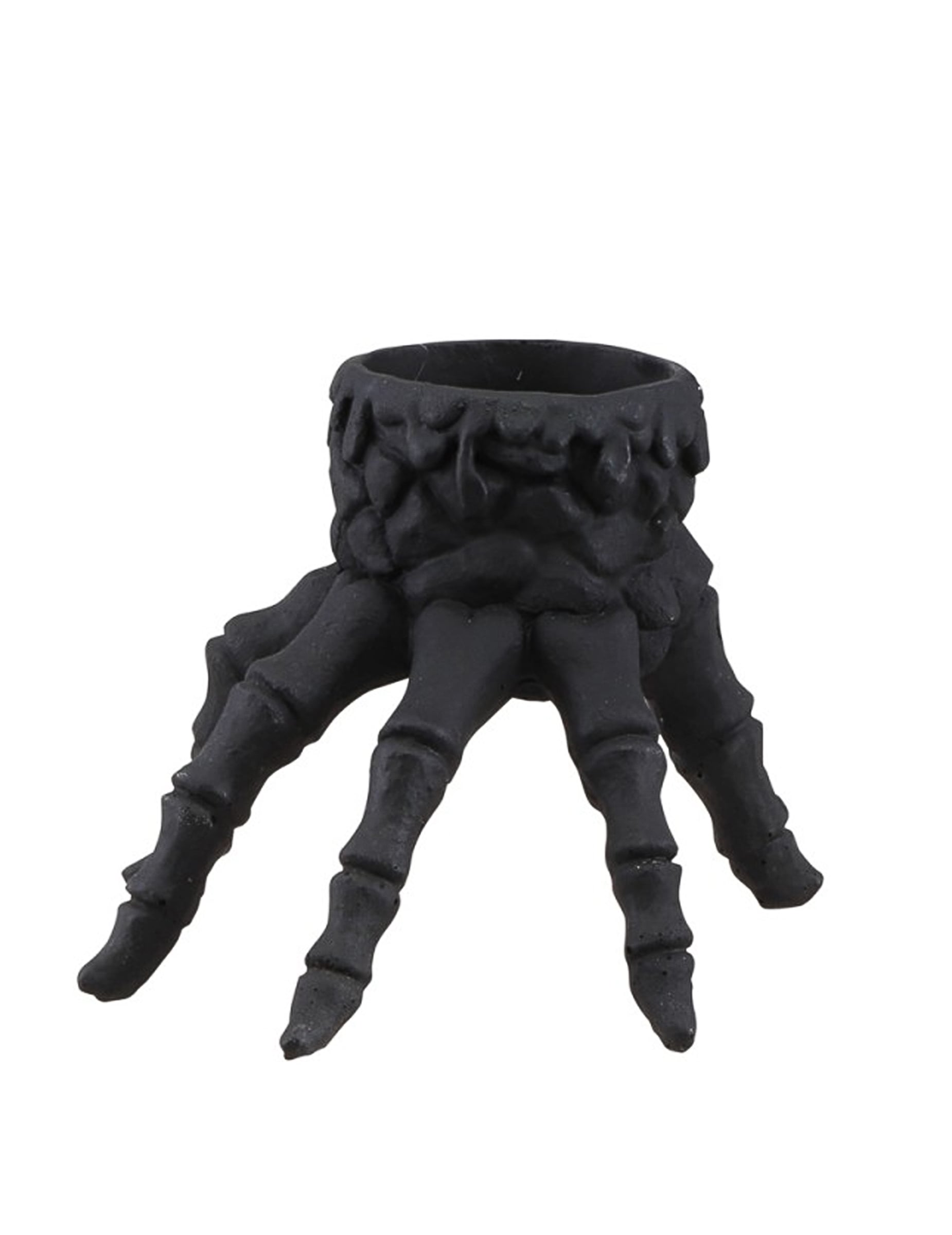 Bougeoir main squelette pour Halloween noire