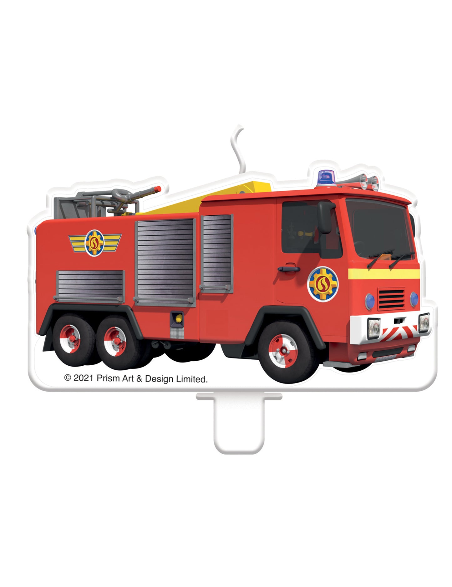 Bougie d'anniversaire camion Sam le Pompier pour enfant rouge et jaune
