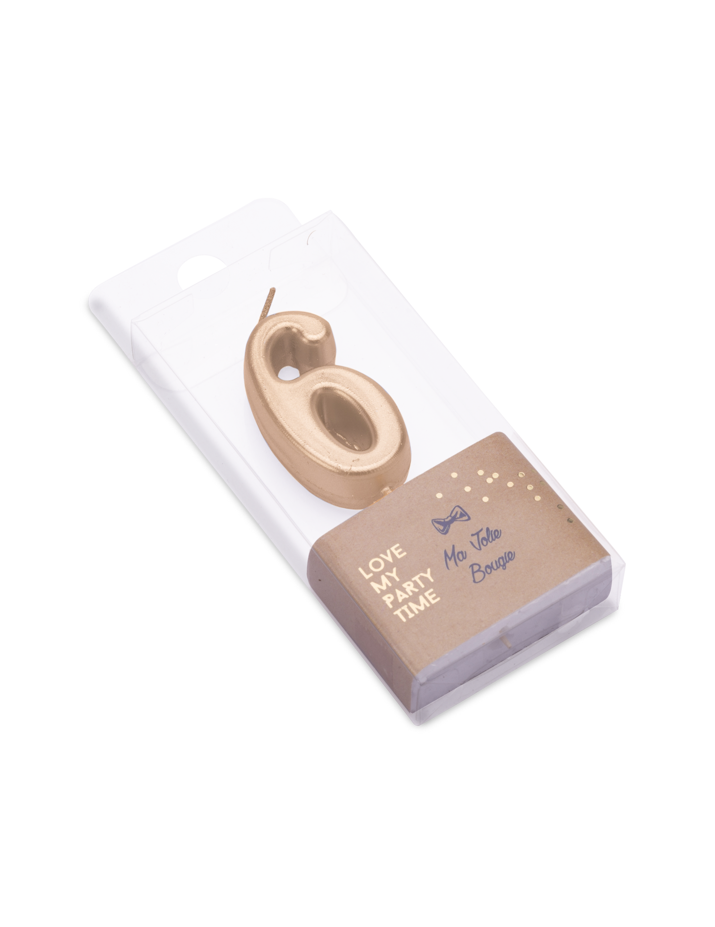 Метална златна свещ за рожден ден с номер 6 4.3 cm с връх