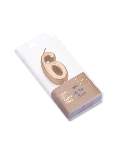 Метална златна свещ за рожден ден с номер 6 4.3 cm с връх