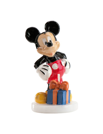 Bougie d'anniversaire Mickey Disney pour enfant avec figurine et cadeau bleu