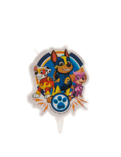 Bougie d'anniversaire Pat'Patrouille pour enfant multicolore avec les personnages Mighty Pups