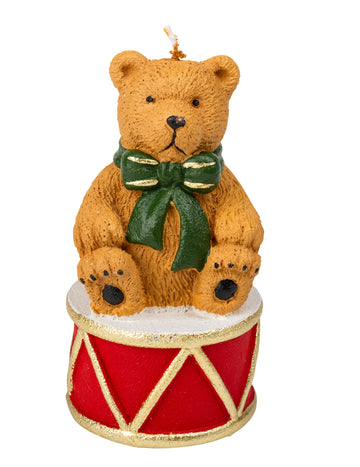 Свещ мечка на барабан 11 x 6 cm Коледни украси