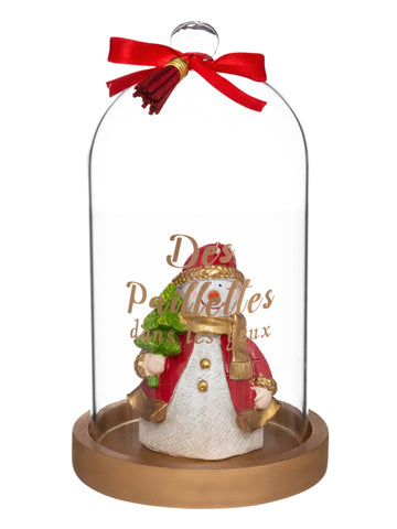 Традиционна стъклена куполна свещ 19 x 12 cm произволен коледен модел