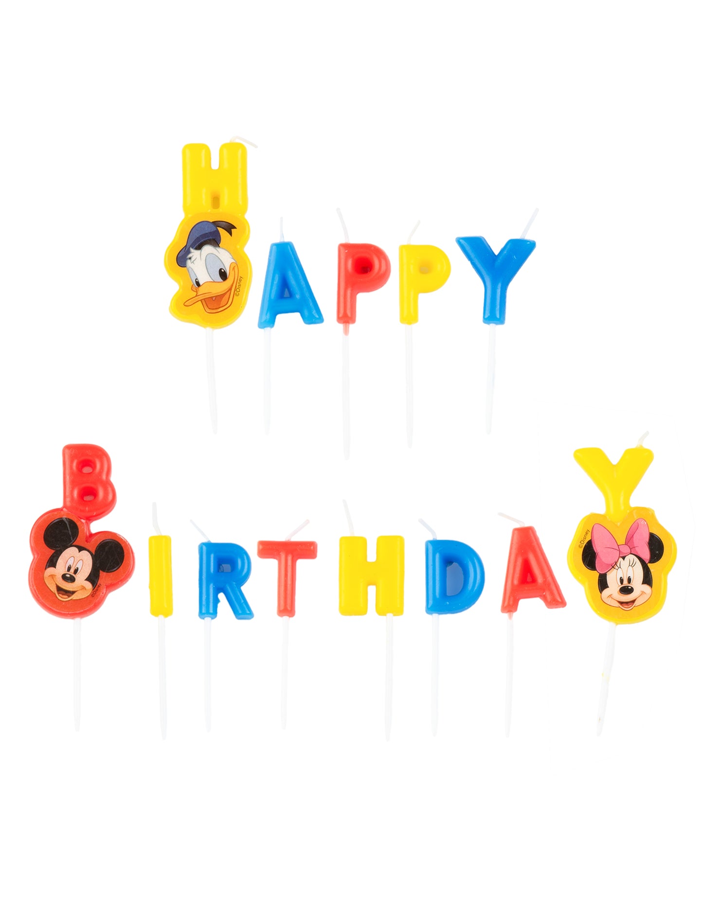 Bougies happy birthday Mickey™ de 13 lettres