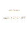 Bougies joyeux anniversaire pour fête blanches et paillettes or