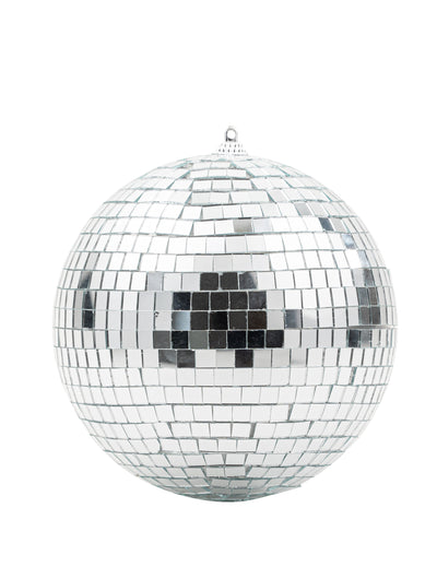 Boule à facettes à suspendre déco disco argent en verre miroir emboîtable