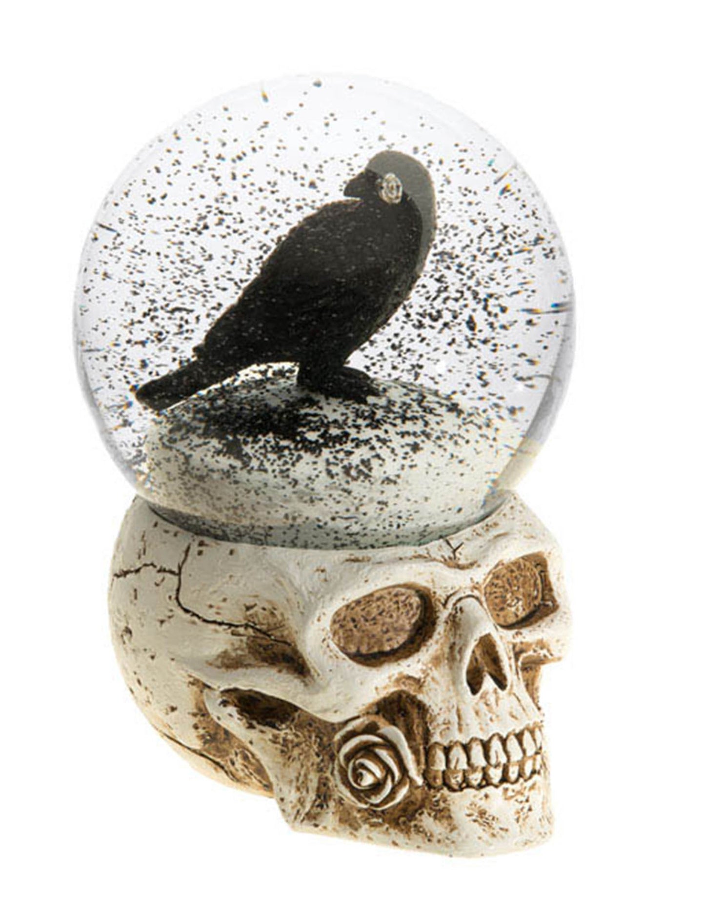 15,6 см Снежен глобус от смола с череп на гарван