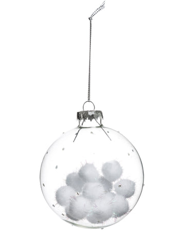 Коледна топка с памучна топка 8 см памучни топки