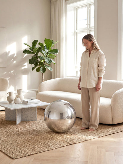 Сребриста надуваема огледална топка 60 cm 