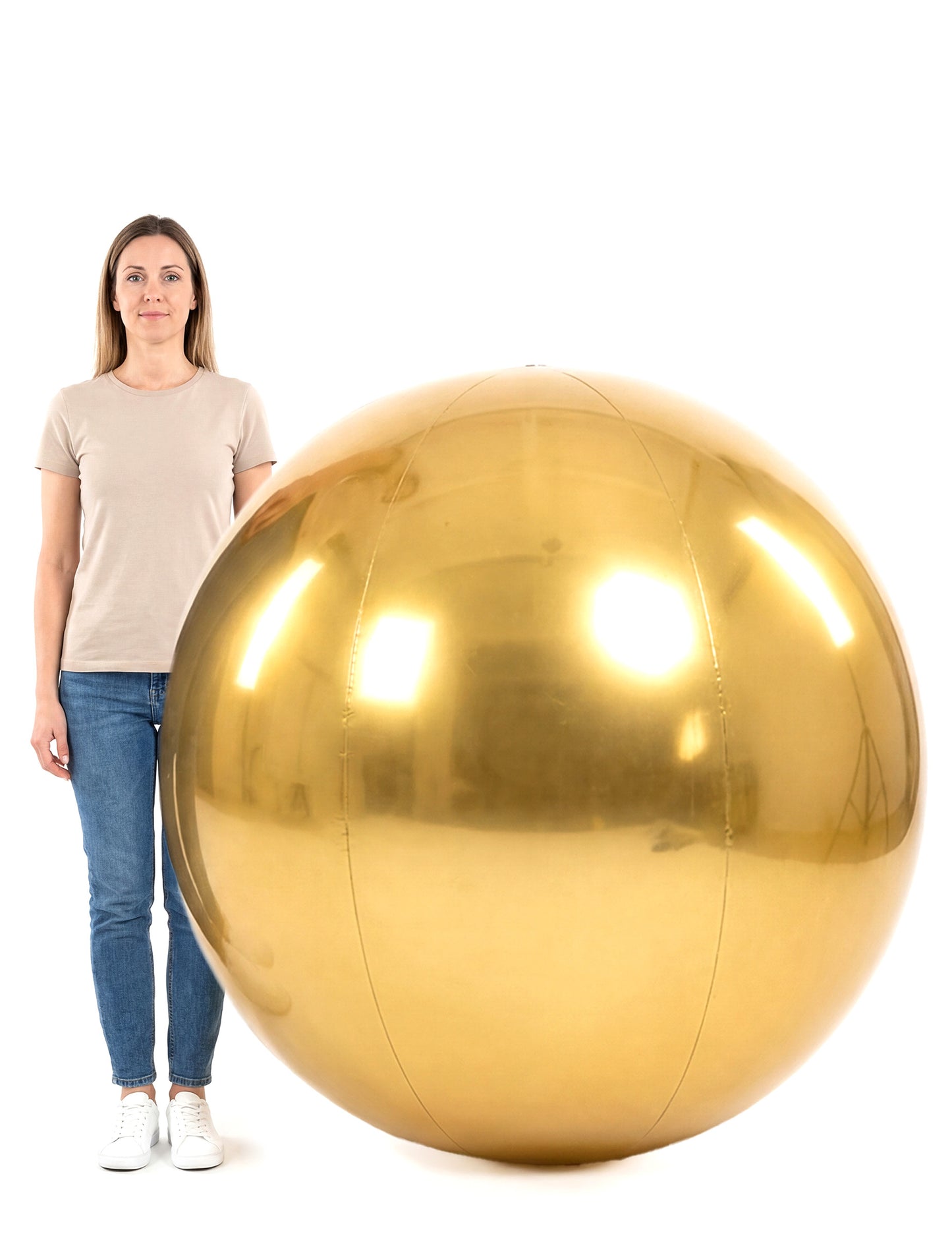 Златна надуваема огледална топка 120 cm 