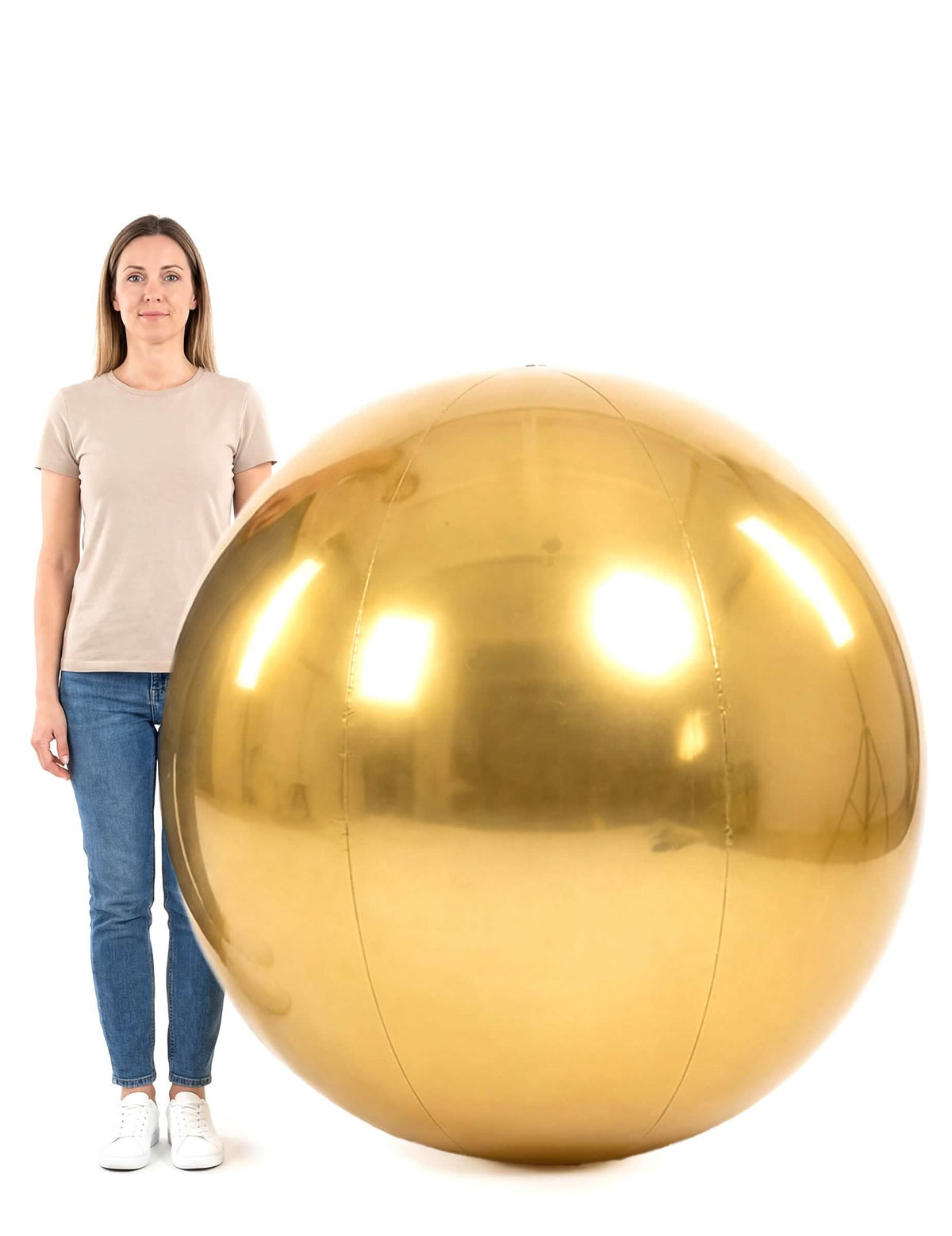 Ballon géant boule miroir dorée 120 cm