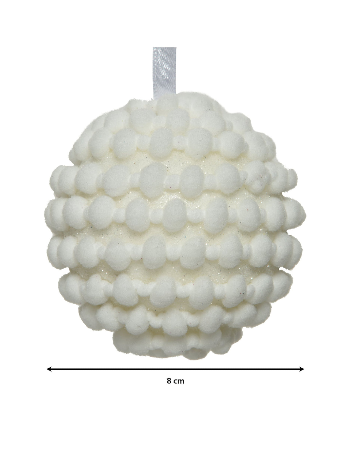 Détail des dimensions de la boule de noël ambiance polaire