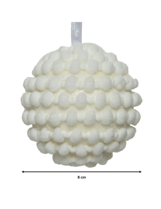 Détail des dimensions de la boule de noël ambiance polaire
