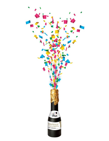 Многоцветна бутилка с оръдие Confetti 16 cm