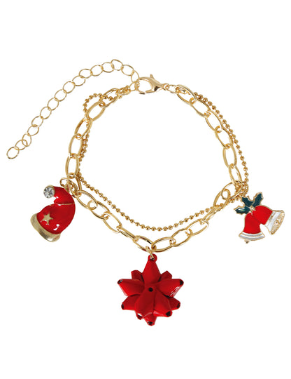 Метална гривна с коледен мотив