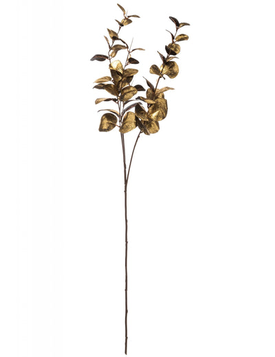 Branche d'eucalyptus pour décoration dorée