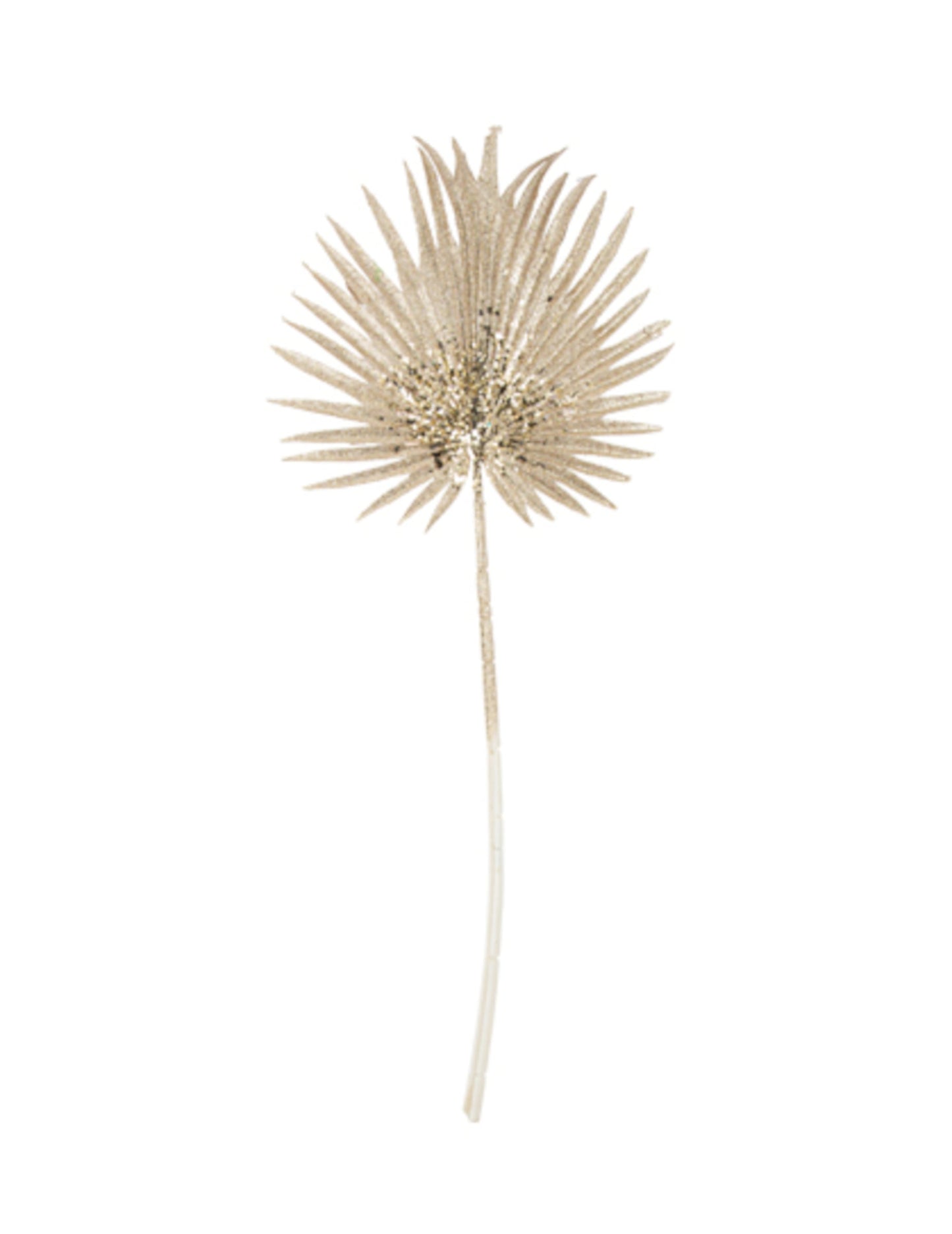 Branche feuille exotique pour décoration à paillettes dorée