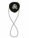 Cache oeil pirate pour adulte en feutrine noir avec tête de mort blanche