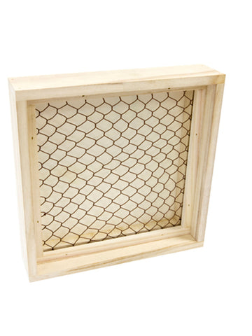 Дървена рамка с ефект на телена мрежа за послания, 25 x 25 см cm