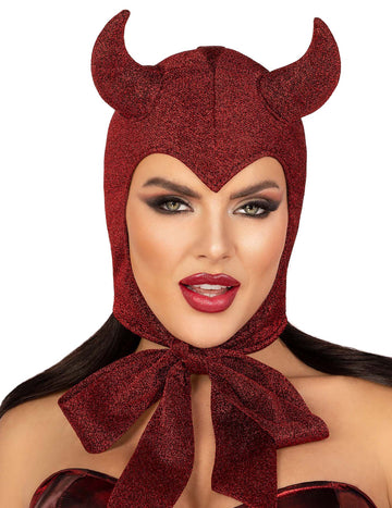 Тъмночервена демонична качулка за жени 