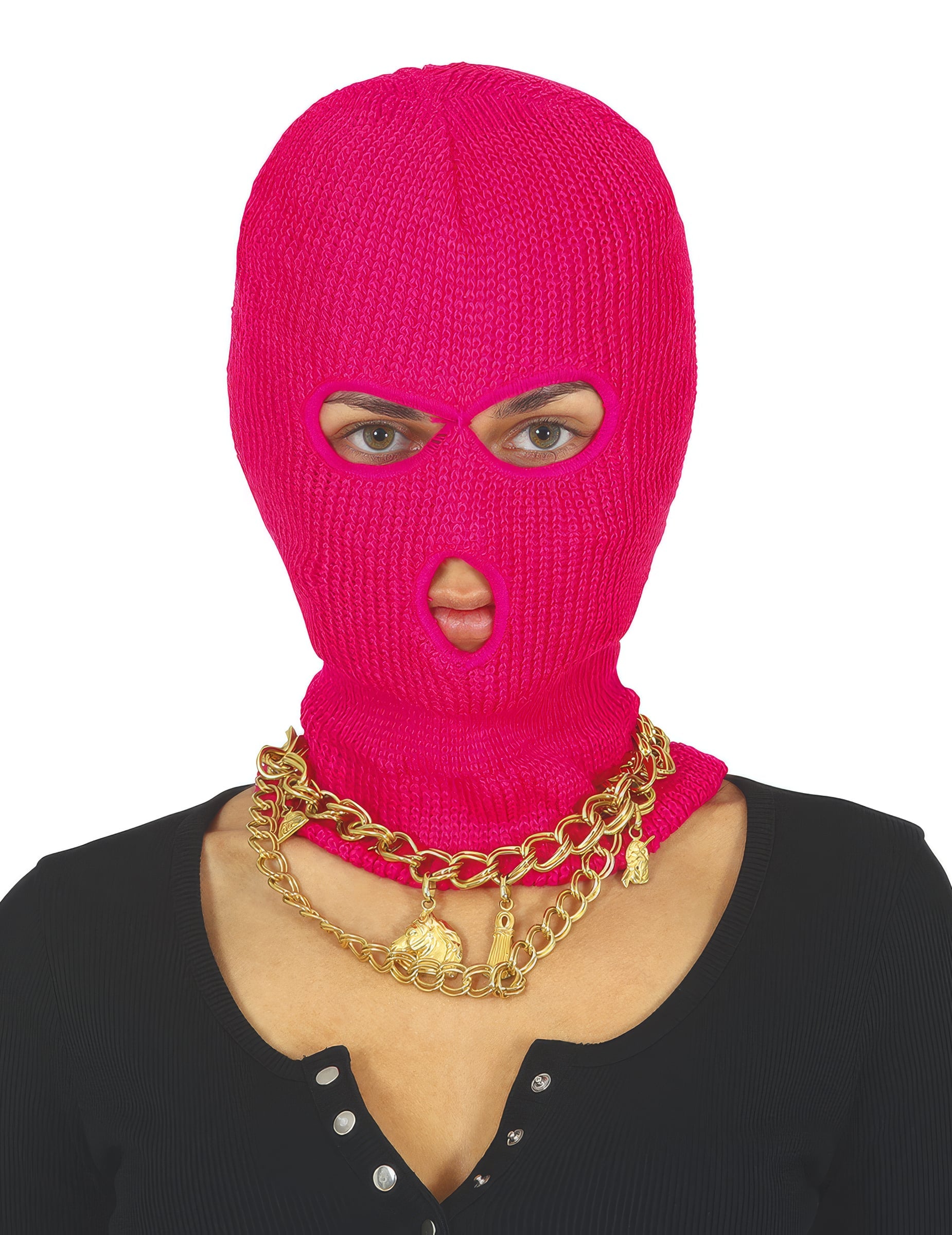 Cagoule néon pour adulte fuchsia