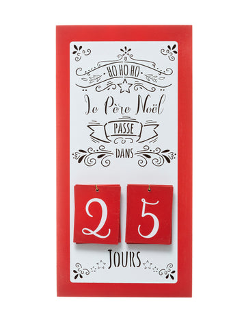 Дървен адвент календар с плот 40 x 20 cm