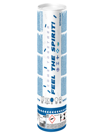 Бяло-синьо оръдие с конфети за поддръжници