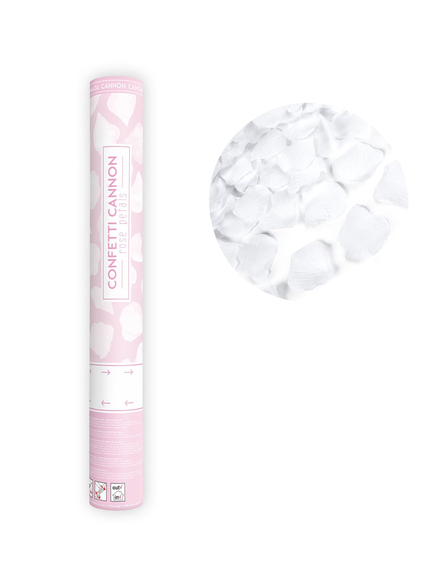 Canon à confettis pétales blanc