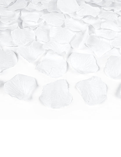 Vue rapprochée des pétales du canon à confettis pétales blanc