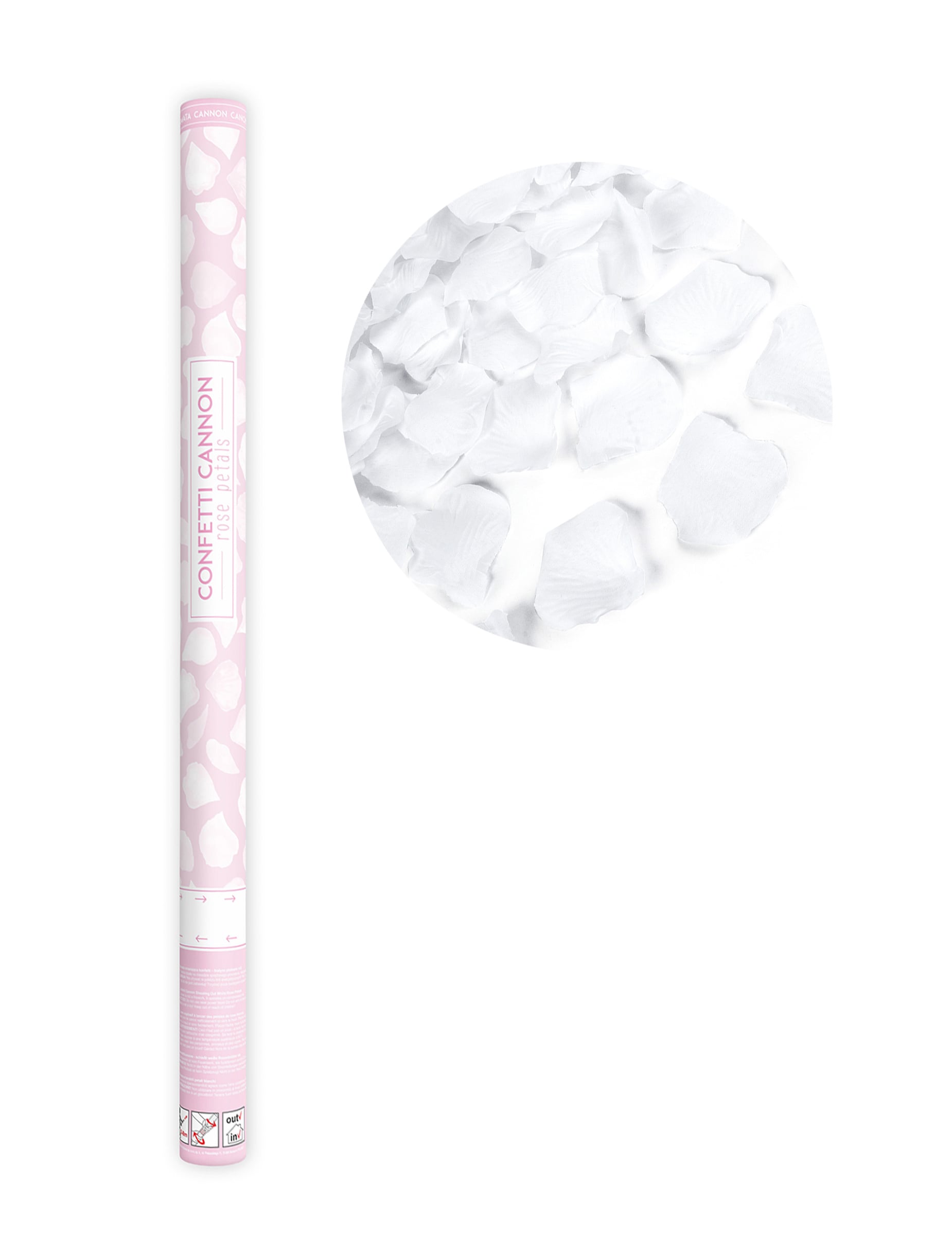 Canon à confettis pétales blanc