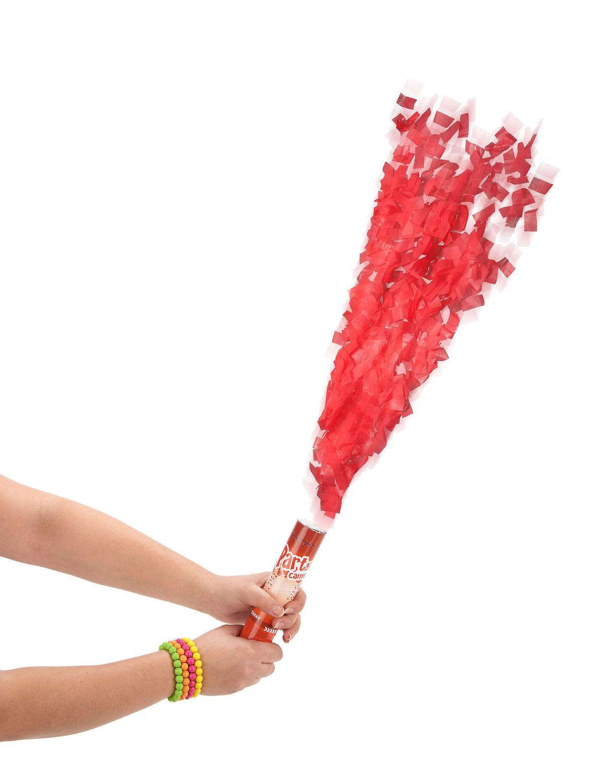 Canon à confettis pour fête rouge