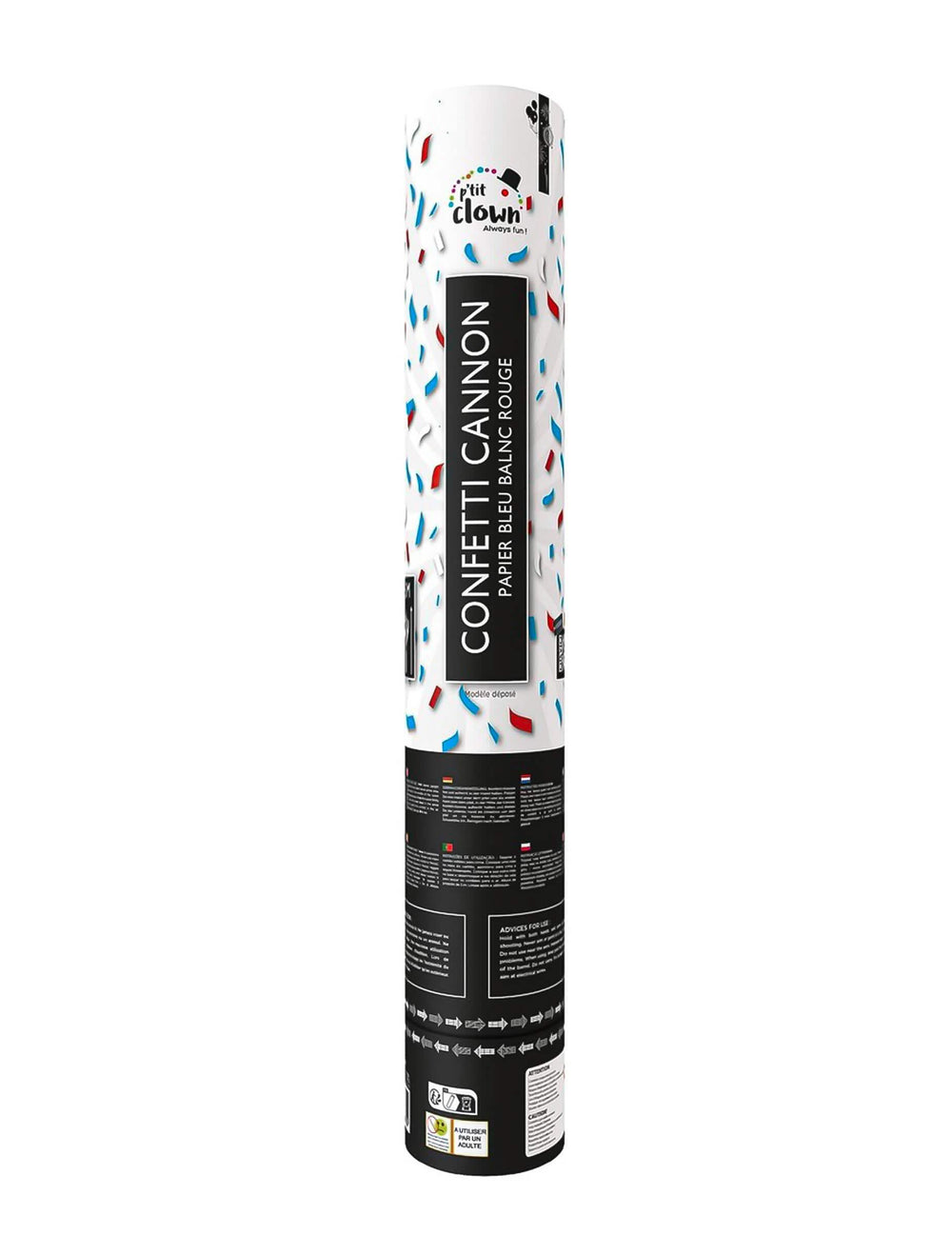 Canon à confettis France pour supporter bleu blanc rouge