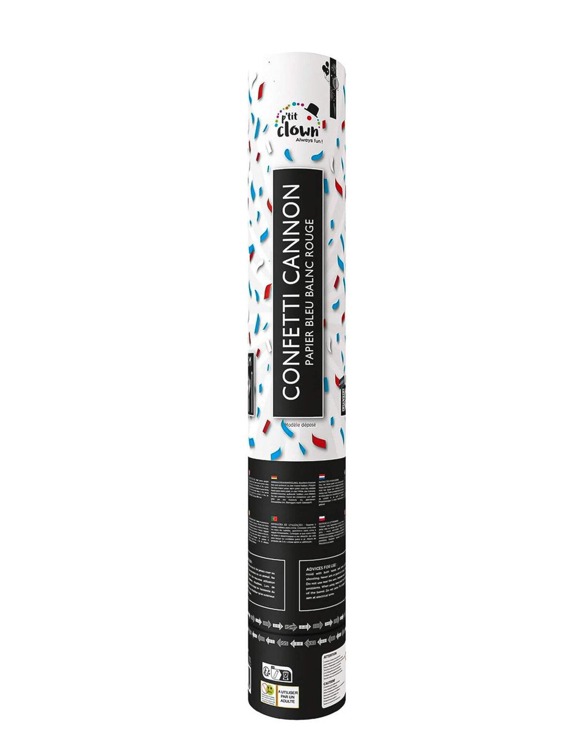 Canon à confettis France pour supporter bleu blanc rouge