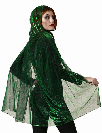 Cape to Hooded Adult Green Spider Canvas