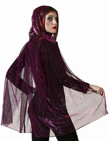 Кейп лилав паяк с качулка