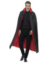 Cape satinée de vampire pour adulte réversible noire et rouge